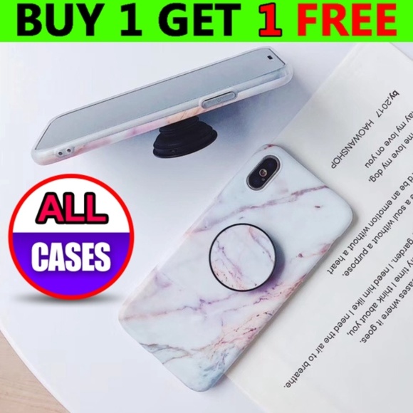 Accessories - iPhone Max/XR/XS/X/7/8/Plus Marble Case W/Holder